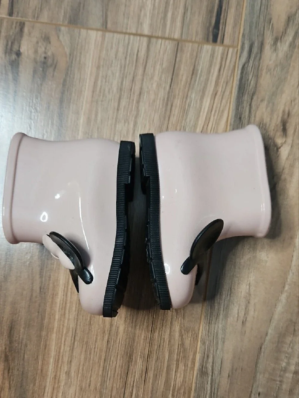 Mini Melissa Disney Twins Pink Mickey Minnie Rain Boots with Bow Size 5